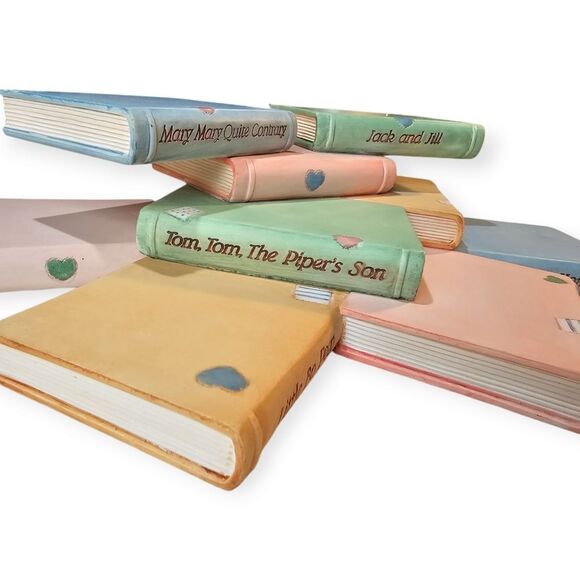 Vintage Pastel 1993 Priscilla Hillman Baby Nursery Rhyme Book Shelf Decor - Picture 9 of 9